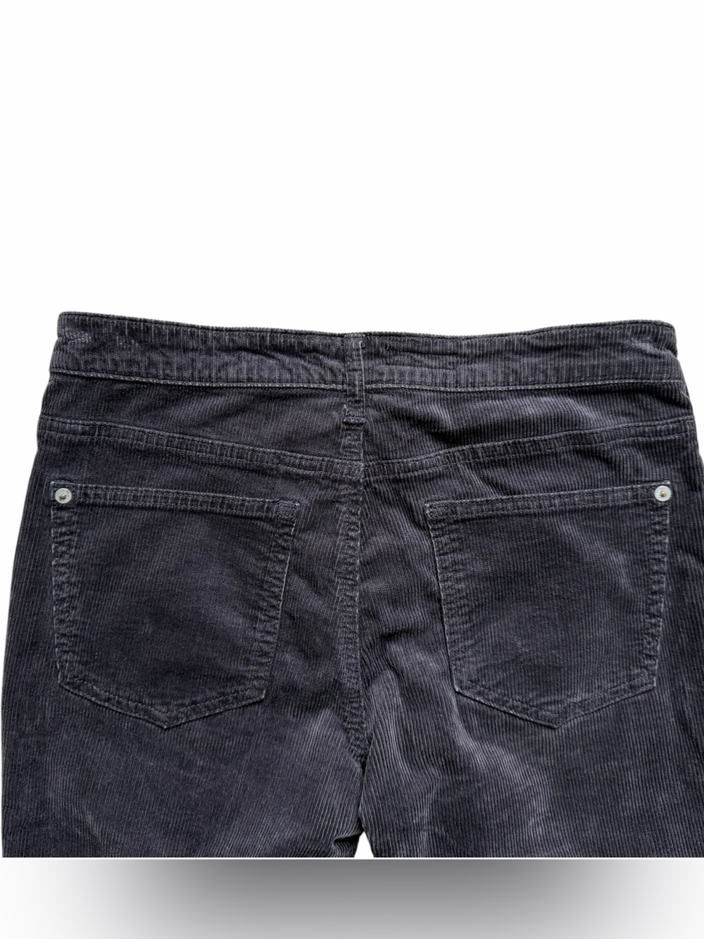 Pilcro The Icon Flare Corduroy Pants 27T Gray Stretch Mid Rise Patch Pockets - Picture 6 of 7